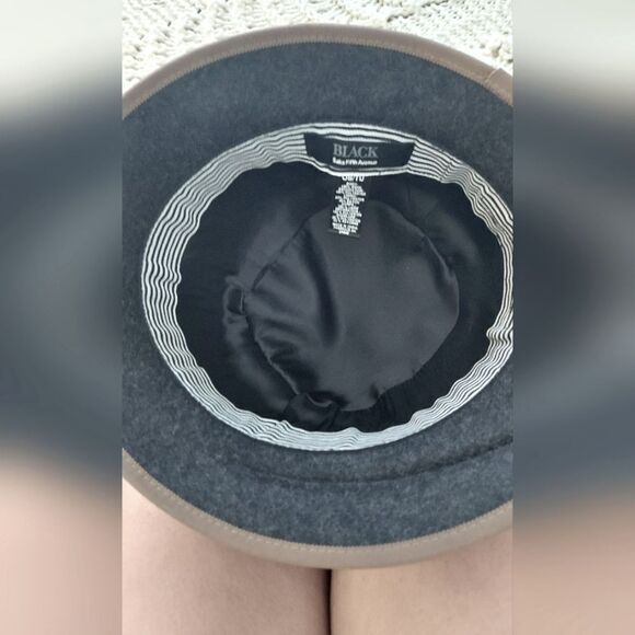 Black/Gray Saks 5th Avenue Wool Hat Size OS/TU S/M - Picture 9 of 12